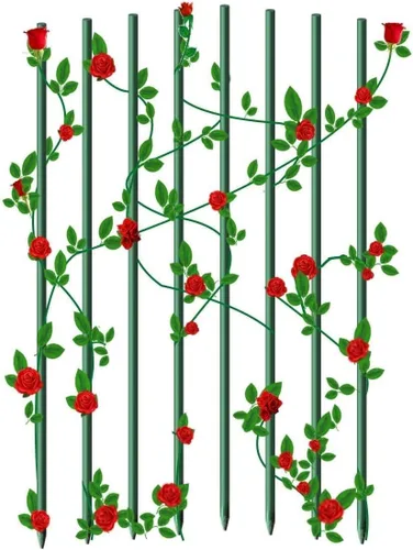 Miniatura 9 de Garden Stakes - Juego de 50 estacas de 3 pies de diámetro, ecológicas para plantas de 1/4 pulgadas de diámetro, estacas de tomate, verde