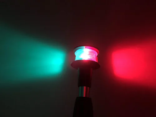 Miniatura 4 de Pactrade Marine Luces de proa para barcos incandescentes - Luces de navegación de barco rojas y verdes con base extraíble - Polo angular de 12
