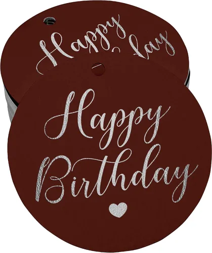 Miniatura 17 de Etiqueta de papel para colgar con texto en inglés «Happy Birthday» (50 unidades)