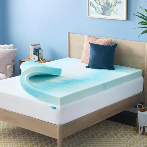 Miniatura 15 de Linenspa - Cubrecolchón de espuma viscoelástica - 3 pulgadas de espuma viscoelástica con infusión de gel - Sensación lujosa - Enfriamiento y alivio
