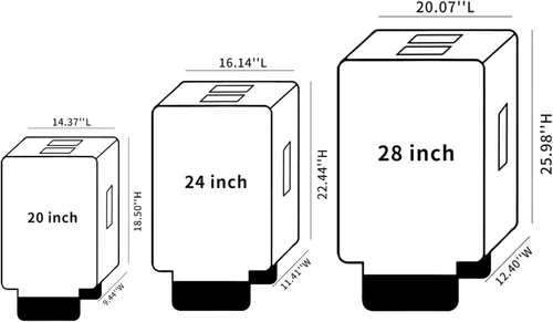 Miniatura 18 de Funda protectora de PVC transparente para maleta, de 24 pulgadas, aprobada por la TSA, 22-25 pulgadas