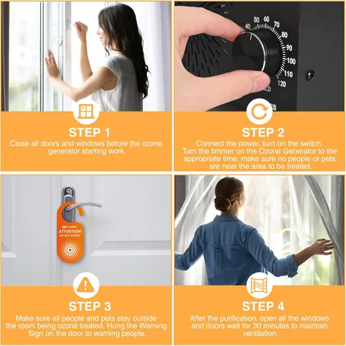 Miniatura 5 de Generador de ozono - Purificador de aire de alta capacidad de 50,000 mg/h para control de olores, hogar, cocina, automóvil, oficina, sótano
