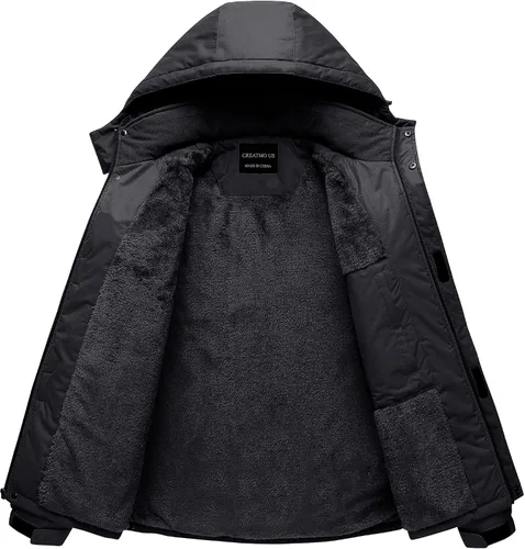 Miniatura 2 de CREATMO US Chaqueta de esquí impermeable de montaña para hombre, resistente al viento, abrigo de invierno cálido para snowboard