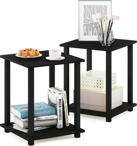 Miniatura 6 de Furinno Juego de mesa auxiliar y mesa auxiliar (2 piezas) Jaya Utility Design Mesa auxiliar + juego simplista de 2 mesas auxiliares