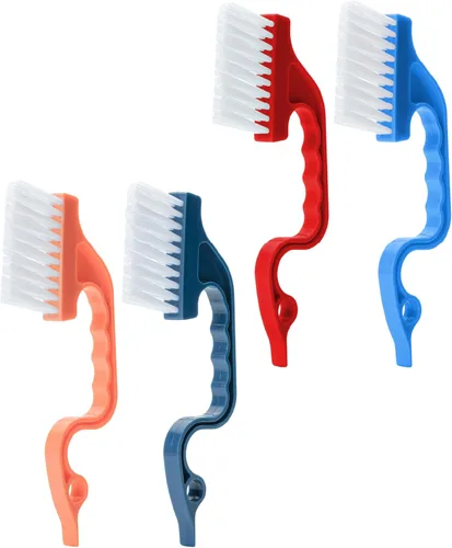 Miniatura 13 de Slick- Cepillo de limpieza de riel de ventana, paquete de 2, mango ergonómico naranja/verde, raspador integrado, multiusos, herramientas de limpieza