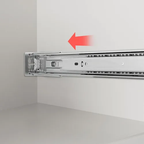 Miniatura 5 de homdiy 2 pares de soportes de montaje traseros plateados para cierre suave y extensión completa básica con rodamientos de bolas, guías de cajón