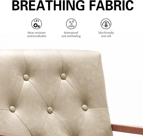 Miniatura 5 de UNICOO - Sillas decorativas modernas, sillón de mediados de siglo, sillas de sala de estar, silla de ocio con patas de metal, sillas laterales