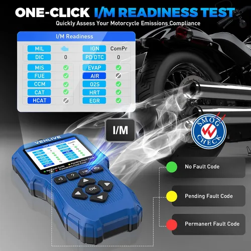 Miniatura 3 de Herramienta de Medición y Diagnóstico del Sistema de Motocicleta, Escáner Moto OBD2 con Prueba de Voltaje, Lector de Códigos de Fallas