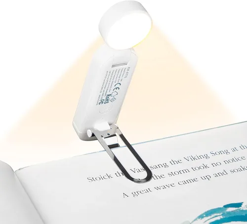 Miniatura 2 de VAVOFO - Luz de lectura recargable USB con marcador de libro, bloqueo de luz azul con LEDs ámbar para lectura antes de dormir - Luz de clip, 9 modos