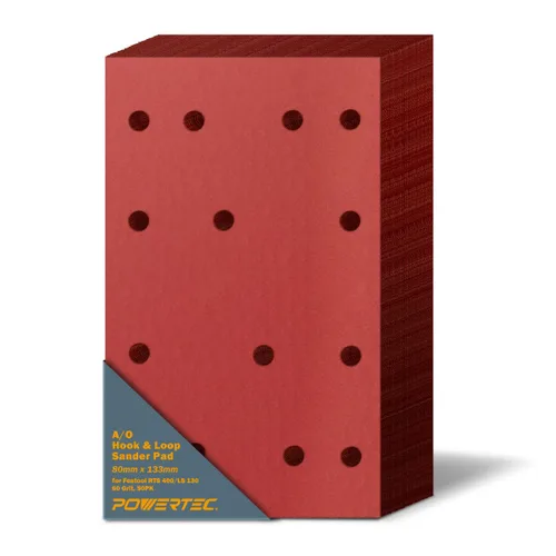 Miniatura 12 de POWERTEC PRO 45900C-45 - Disco de lijado surtido de 9 agujeros de 5 pulgadas, grano 80/120/220, discos de respaldo de gancho y bucle de cerámica