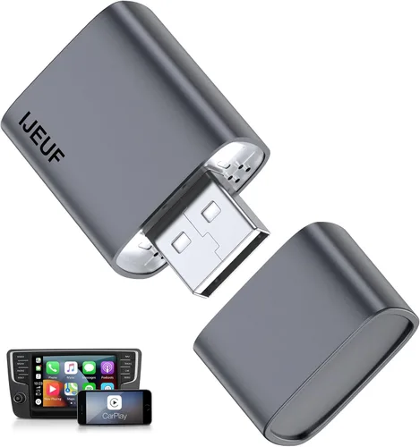 Adaptador inalámbrico CarPlay para Apple iPhone 2026 actualizado, retraso ultra bajo, conexión estable, mini Apple Car Play adaptador inalámbrico