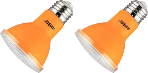 Sunlite 81469 - Foco LED de color PAR20 empotrado, 3 vatios (equivalente a 50 vatios), base mediana (E26), reflector, listado ETL, color ámbar, 1