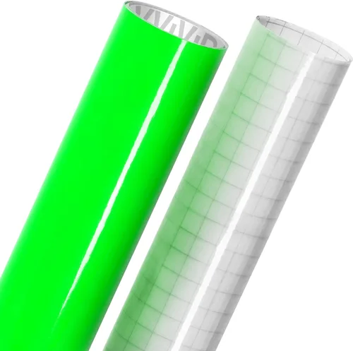 VViViD Paquete de rollo de vinilo adhesivo de acabado brillante de 12 x 48 pulgadas con papel de transferencia de 12 x 12 pulgadas (2 artículos)