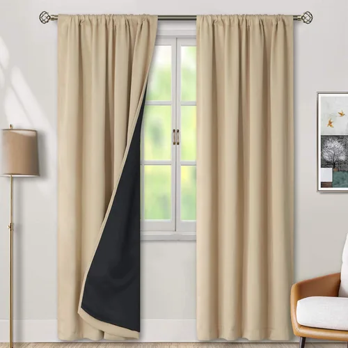Miniatura 21 de BGment - Cortinas opacas para sala de estar de 63 pulgadas de largo, juego de 2 paneles, cortinas para oscurecer toda la habitación, cortinas