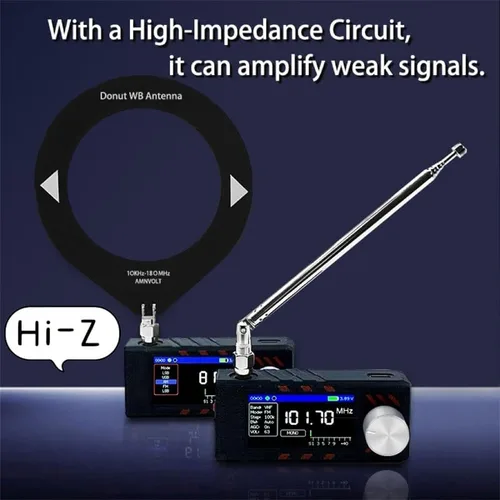 Miniatura 6 de Sopop V3S SI4732 - Mini receptor de radio, firmware actualizado, radios alimentadas por batería con amplificador de auriculares incorporado Hi-Z