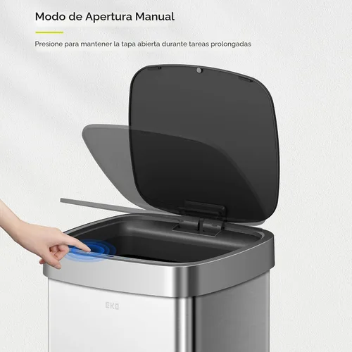 Miniatura 7 de EKO EcoSmart - Basurero de cocina alto y grande, 80L/21.1 G de alta capacidad, cubo de basura con sensor de movimiento cuadrado suave sin contacto