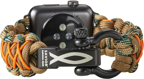 Miniatura 33 de Correa de paracord Savior Survival Gear, compatible con Apple Watch de 49/45/44/42/41/40/38 mm, correa de iWatch Series Ultra 10 9 8 7 6 5 4 3 2 1