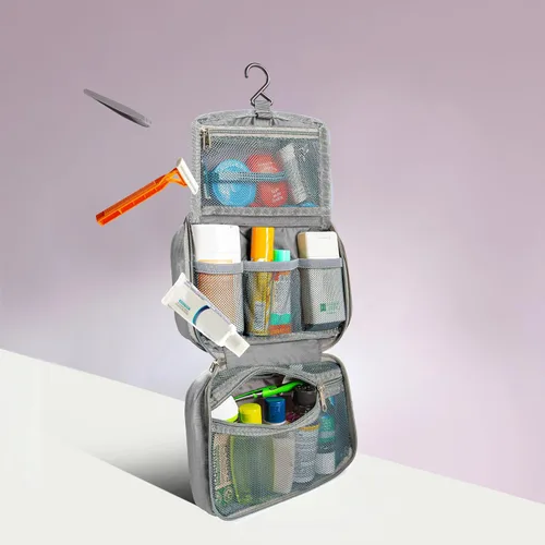 Miniatura 4 de Travelon Kit de aseo compacto para colgar, Negro, Tamaño único