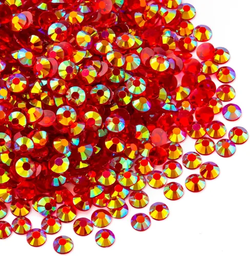 Miniatura 58 de Diamantes de imitación AB verdes a granel, 5000 piezas de diamantes de imitación de fondo plano redondos de gelatina AB sin fijación térmica, gemas