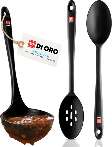 Miniatura 10 de DI ORO Seamless Series Juego de 3 Piezas de Cuchara/Cucharón (ROJO)