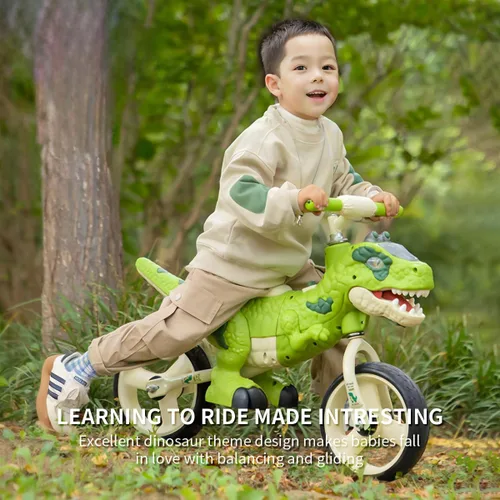 Miniatura 2 de Juguetes de bicicleta de equilibrio para niños pequeños con temática de dinosaurios para niñas y niños de 3, 4, 5, 6, 7 años - Efectos de música e