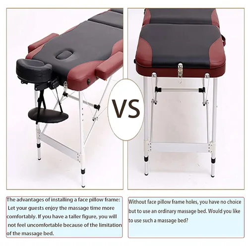 Miniatura 2 de 1 soporte para mesa de masaje, base de masaje negra para la cara, cuna de masaje para cama, soporte universal para reposacabezas ajustable estándar