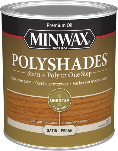 Miniatura 43 de Minwax PolyShades Tinte de Madera + Acabado de Poliuretano – Cuarto, Roble Misión, Brillo Mission Oak