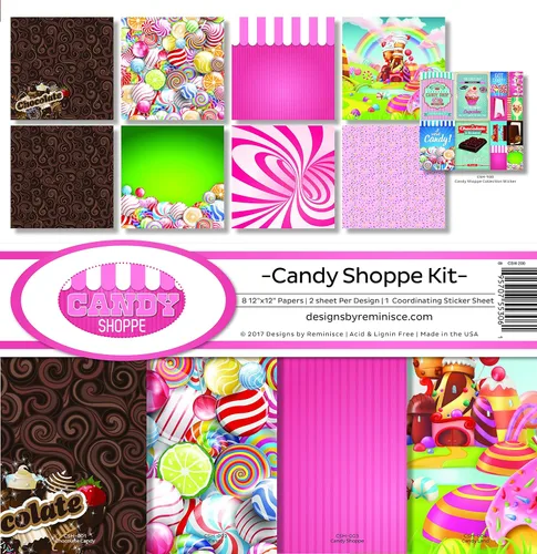 Reminisce CSH-200 Candy Shoppe - Kit de colección de álbumes de recortes, color rosa