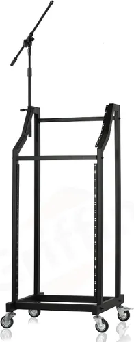 Miniatura 7 de GRIFFIN Soporte de carrito de montaje en rack y plataforma mezcladora superior 25U (serie Studio-XPRO Steel) - Soporte para cabina de música rodante