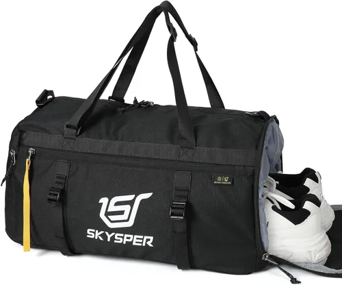 SKYSPER Bolsa de deporte pequeña para gimnasio para hombres y mujeres, bolsa de viaje para llevar durante la noche para el fin de semana, natación,