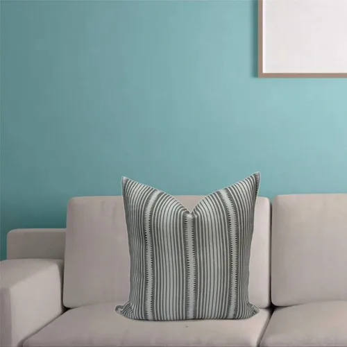 Miniatura 2 de ArogGeld Moncorvo - Funda de cojín gris pizarra a rayas grises, almohada decorativa de doble cara para decoración de casa de campo, para sala