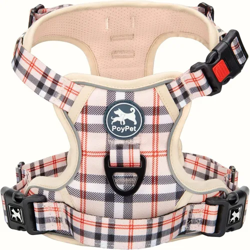 Miniatura 29 de PoyPet - Arnés para perro sin tirones, chaleco reflectante ajustable para mascotas con asa acolchada de fácil control para perros pequeños, medianos