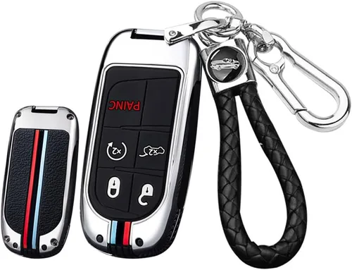Miniatura 15 de ontto Funda de metal para llavero de automóvil, protección completa para Jeep Grand Renegade Cherokee Smart Remote Car Key Holder para Dodge