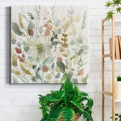 Miniatura 5 de WEXFORD HOME Cuadro Premium en Lienzo con Envoltura de Galería Floral Multicolor para Pared, Arte Abstracto Floral Romántico Moderno, Impresión