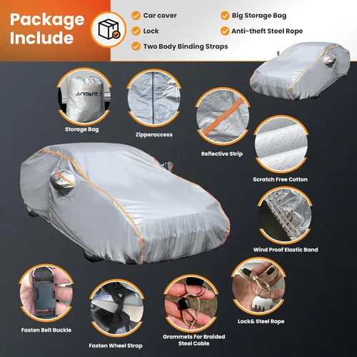 Miniatura 2 de Cubierta impermeable para todo tipo de clima para la nieve del coche Hatchback, lonas de coche Tamaño como: Golf GTI, VW Beetle Interior Algodón