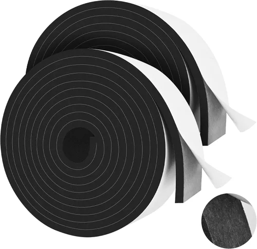 Miniatura 23 de Cintas de Espuma de 66 Pies Autoadhesivas, Tiras Selladoras de Espuma de 1/2 Pulgada x 1/8 Pulgada x 33.1 Pies Cada Rollo, Burletes de Alta Blanco