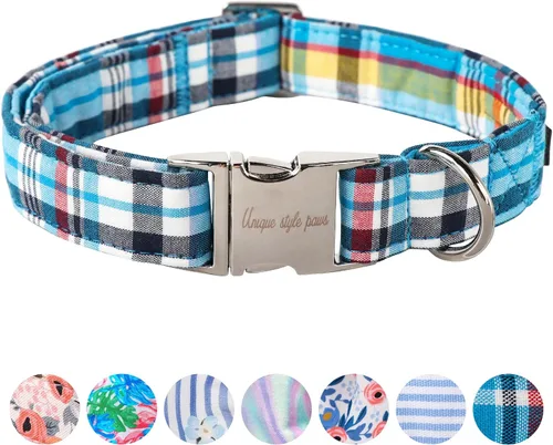 Miniatura 7 de Unique style paws - Collar para perro con hebilla de metal, naranja, duradero, lindo collar para perros pequeños, medianos y grandes