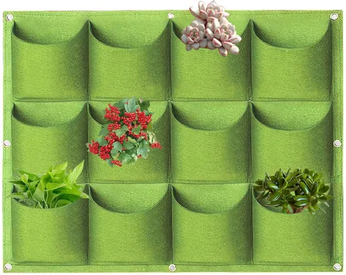 Miniatura 16 de Bolsas de cultivo colgantes para plantar, 9 bolsillos para colgar en la pared, bolsa de cultivo vertical para jardín interior y exterior, contenedor
