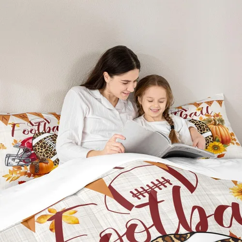 Miniatura 2 de Lindo juego de edredón de murciélago tamaño Queen con diseño de animales de Feliz Halloween, 3 piezas para decoración de habitación de niños