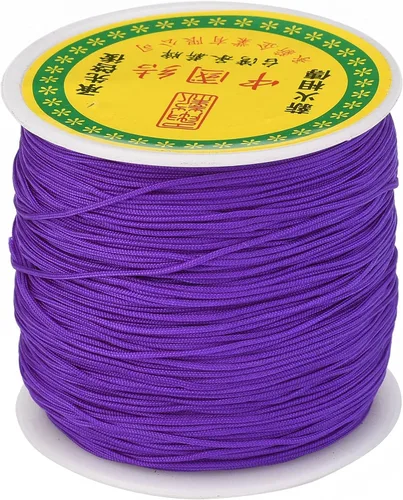 Miniatura 20 de Cheriswelry 100 yardas/rollo de cuerda trenzada de nailon de 0.031 in, color azul cielo claro, cordón de nudo chino, cuerda de cuentas