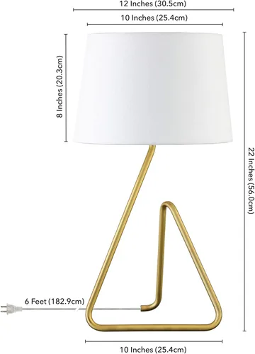 Miniatura 2 de Henn&Hart Lámpara de mesa de metal de 22 pulgadas con pantalla de tela en latón cepillado, para el hogar, sala de estar, dormitorio, sala