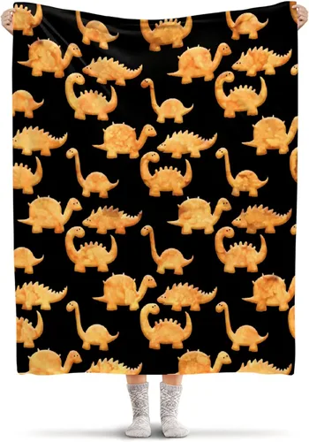 Manta ligera de franela de dinosaurio de nuggets de pollo, regalos para niñas y mujeres en todas las estaciones, para cama, sofá, 30 x 40 pulgadas,