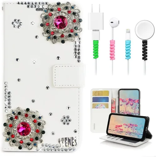 Miniatura 6 de Bling - Funda para teléfono móvil compatible con Samsung Galaxy S21 Ultra Case - Elegante - 3D hecha a mano libélula, con purpurina magnética