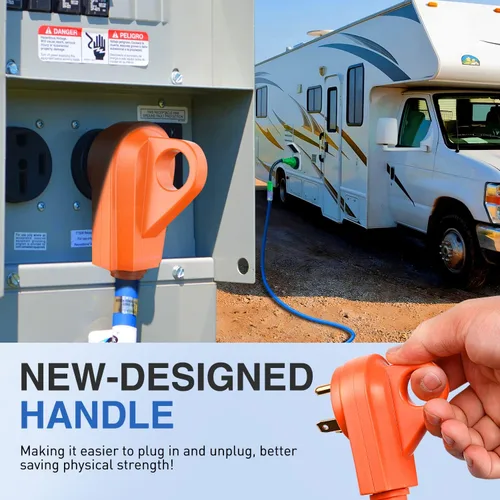 Miniatura 7 de Nilight Enchufe de repuesto para autocaravana de 30 amperios, macho de 125 voltios resistente con mango ETL listado NEMA TT-30P para caravana, Ámbar