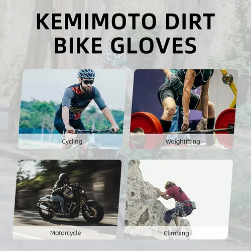 Miniatura 8 de Darevie Guantes de ciclismo MTB de 0.197in con relleno de gel, guantes de bicicleta de medio dedo, guantes de bicicleta antideslizantes