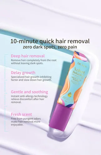 Miniatura 3 de Crema depilatoria para hombres y mujeres, crema depilatoria sin dolor con gel calmante para la piel para áreas privadas, brazos, piernas, vello