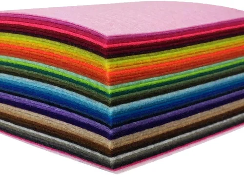 flic-flac 44 piezas de 4 x 4 pulgadas (10 x 10 cm) hojas de tela de fieltro colores variados para costura de parches DIY artesanías 1 mm de grosor