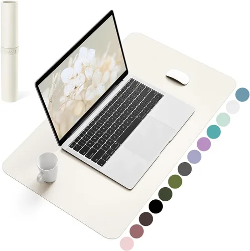 Miniatura 65 de YSAGi Almohadilla de escritorio de piel antideslizante, tapete impermeable para teclado de computadora portátil, protector de mesa y alfombrilla