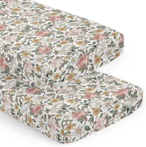 Miniatura 9 de Sweet Jojo Designs Sábanas bajeras para cuna (floral vintage de margaritas) para niñas, guardería infantil, habitación de niños pequeños