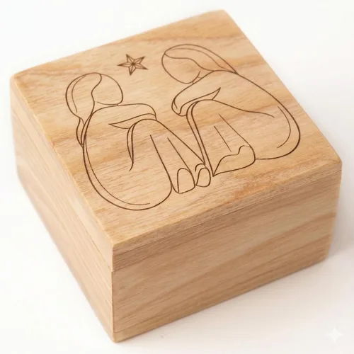 Miniatura 9 de KATINAT Joyero de madera tallado a mano del árbol de la vida – Caja de almacenamiento de recuerdos artesanal, regalo decorativo hecho a mano